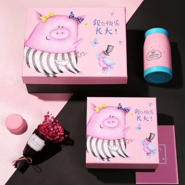 Pink pig printed box