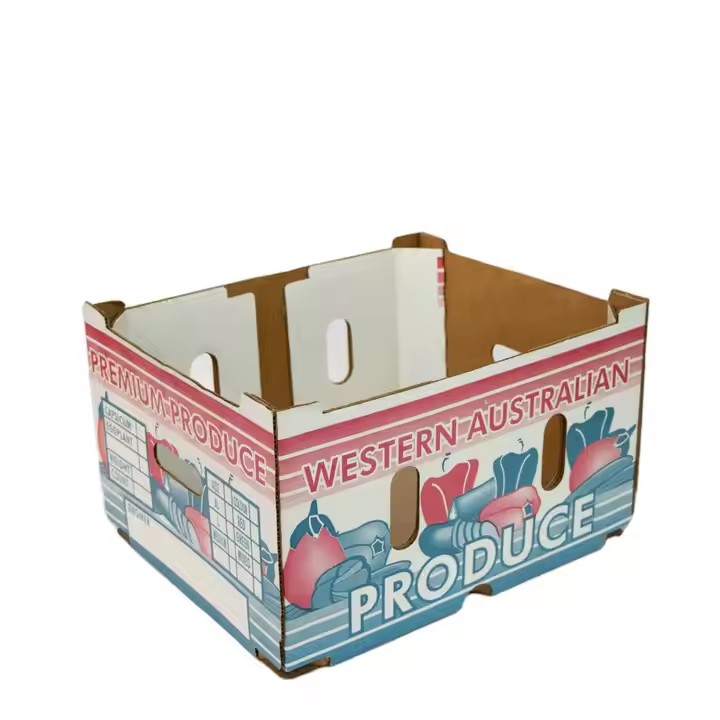 Custom color printed corrugated box for fruit and vegetable transportation