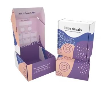 Custom full-color printed cardboard packaging box with logo