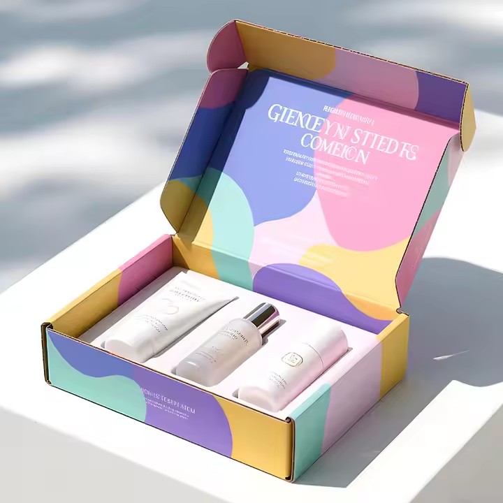 Custom printed skincare cardboard box with full-color design and logo