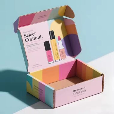 Custom printed skincare cardboard box with full-color design and logo