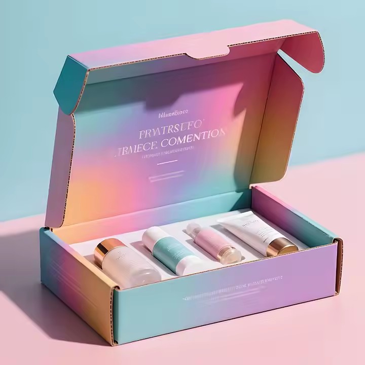 Custom printed skincare cardboard box with full-color design and logo