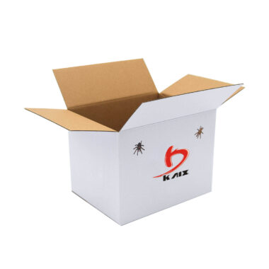 white corrugated cardboard shipping box