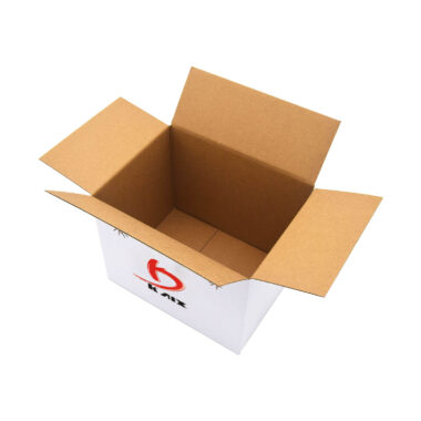 white corrugated cardboard shipping box