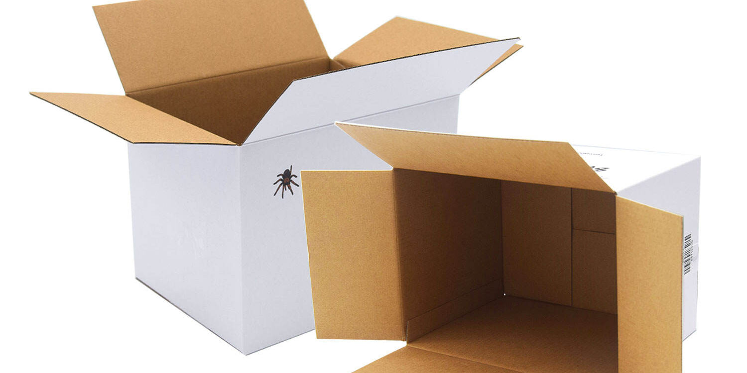 white corrugated cardboard shipping box