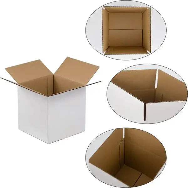 Large white corrugated paper mailer box
