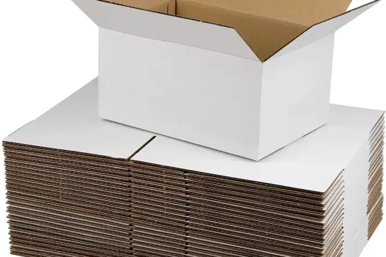 Large white corrugated paper mailer box