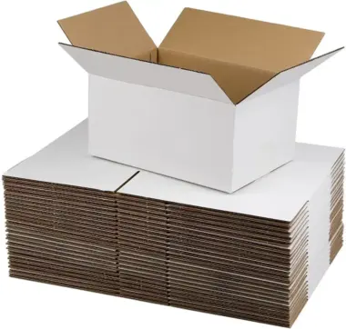 Large white corrugated paper mailer box